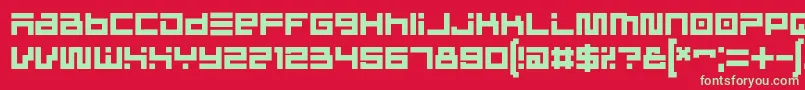 フォントCinderblockRegular – 赤い背景に緑の文字