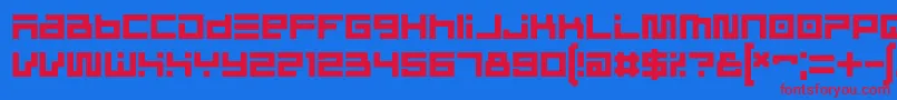 CinderblockRegular Font – Red Fonts on Blue Background