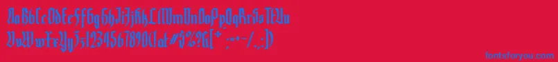 Yerninde Font – Blue Fonts on Red Background