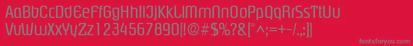 PloverRegular-Schriftart – Graue Schriften auf rotem Hintergrund