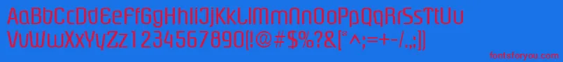 PloverRegular Font – Red Fonts on Blue Background