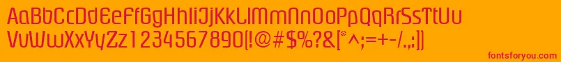 PloverRegular Font – Red Fonts on Orange Background