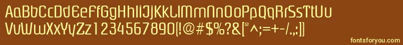 PloverRegular Font – Yellow Fonts on Brown Background