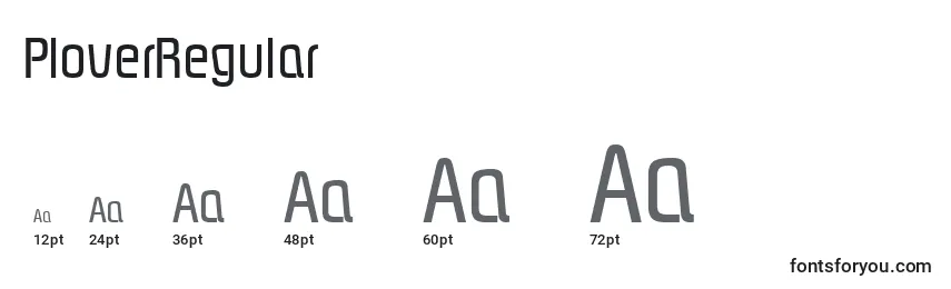 PloverRegular Font Sizes