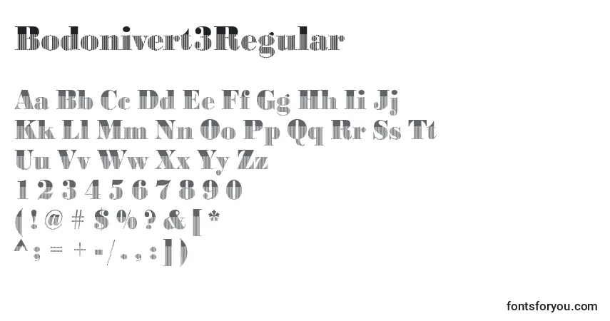 Bodonivert3Regular Font – alphabet, numbers, special characters