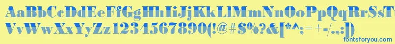 Bodonivert3Regular Font – Blue Fonts on Yellow Background