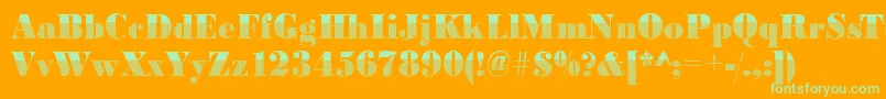 Bodonivert3Regular Font – Green Fonts on Orange Background