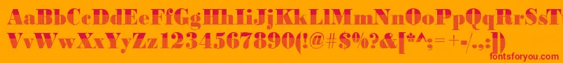 Bodonivert3Regular Font – Red Fonts on Orange Background