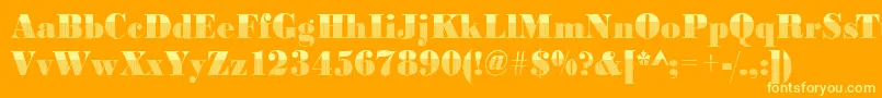 Bodonivert3Regular Font – Yellow Fonts on Orange Background