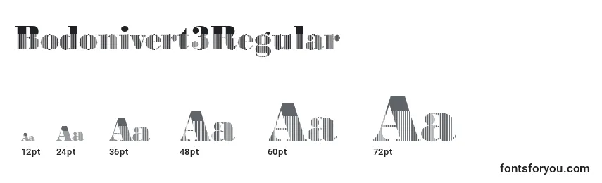 Размеры шрифта Bodonivert3Regular
