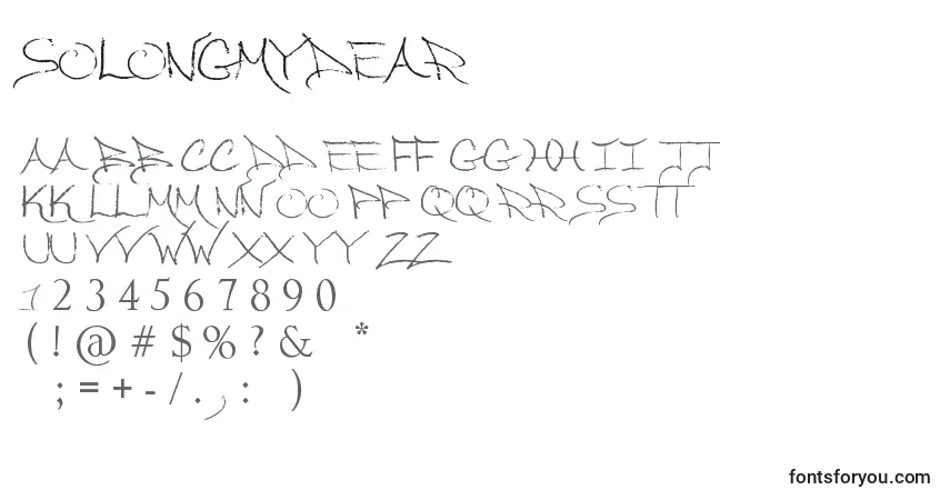 Шрифт SoLongMyDear – алфавит, цифры, специальные символы
