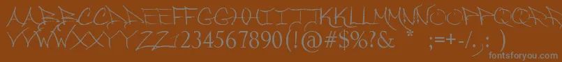 SoLongMyDear-fontti – harmaat kirjasimet ruskealla taustalla