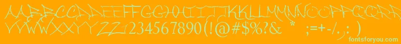 SoLongMyDear-Schriftart – Grüne Schriften auf orangefarbenem Hintergrund