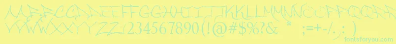 SoLongMyDear Font – Green Fonts on Yellow Background