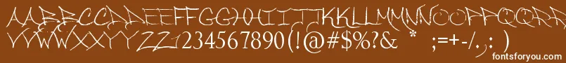 SoLongMyDear-fontti – valkoiset fontit ruskealla taustalla