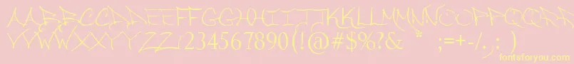 SoLongMyDear-Schriftart – Gelbe Schriften auf rosa Hintergrund