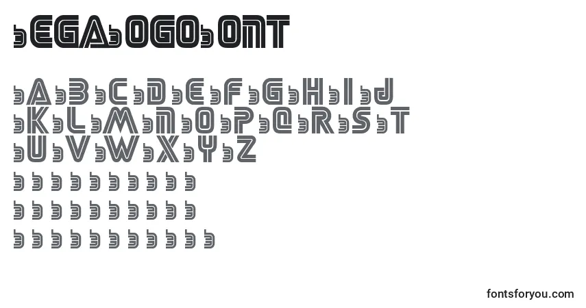 Czcionka SegaLogoFont – alfabet, cyfry, specjalne znaki
