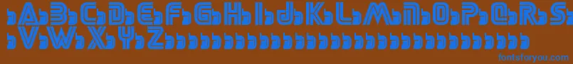 Czcionka SegaLogoFont – niebieskie czcionki na brązowym tle