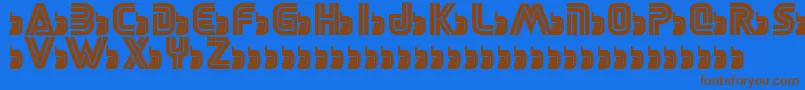 SegaLogoFont-Schriftart – Braune Schriften auf blauem Hintergrund