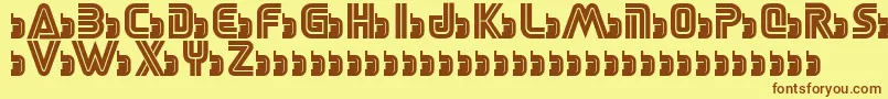 フォントSegaLogoFont – 茶色の文字が黄色の背景にあります。