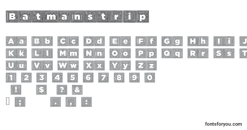 Czcionka Batmanstrip – alfabet, cyfry, specjalne znaki