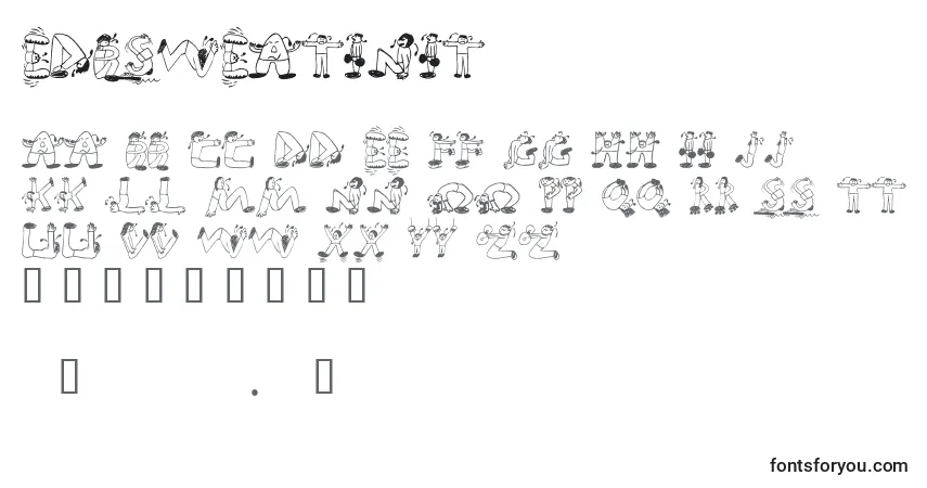 A fonte EdbSweatinIt – alfabeto, números, caracteres especiais