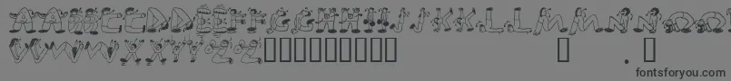 フォントEdbSweatinIt – 黒い文字の灰色の背景