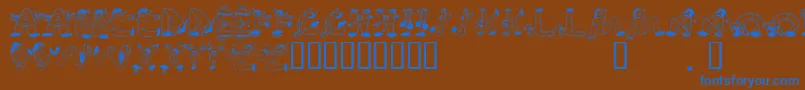EdbSweatinIt Font – Blue Fonts on Brown Background
