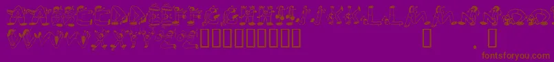 EdbSweatinIt Font – Brown Fonts on Purple Background