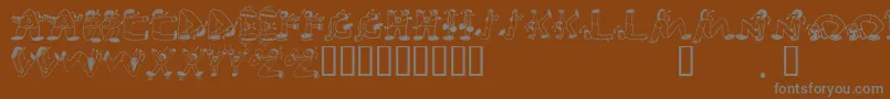 フォントEdbSweatinIt – 茶色の背景に灰色の文字
