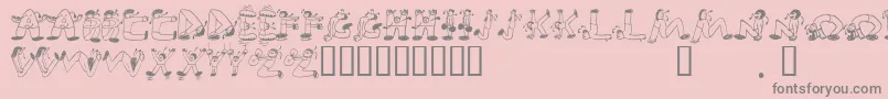 EdbSweatinIt-Schriftart – Graue Schriften auf rosa Hintergrund