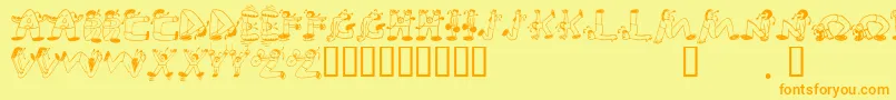 EdbSweatinIt Font – Orange Fonts on Yellow Background