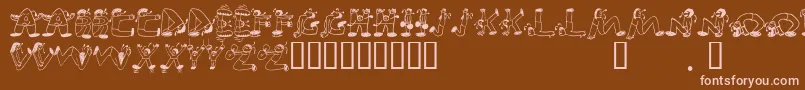 EdbSweatinIt Font – Pink Fonts on Brown Background