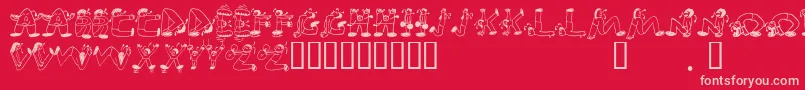 fuente EdbSweatinIt – Fuentes Rosadas Sobre Fondo Rojo