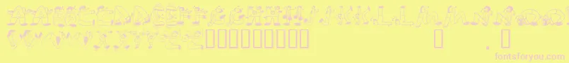 EdbSweatinIt Font – Pink Fonts on Yellow Background