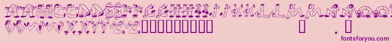 EdbSweatinIt-Schriftart – Violette Schriften auf rosa Hintergrund