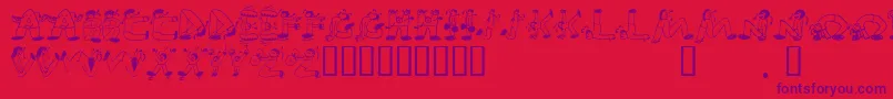 フォントEdbSweatinIt – 赤い背景に紫のフォント