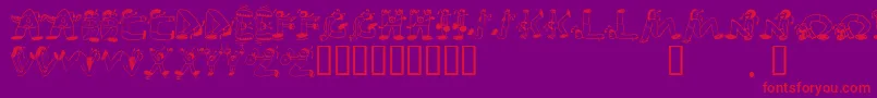 EdbSweatinIt Font – Red Fonts on Purple Background