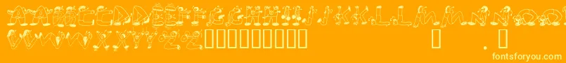 フォントEdbSweatinIt – オレンジの背景に黄色の文字
