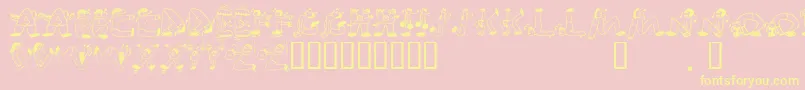EdbSweatinIt-Schriftart – Gelbe Schriften auf rosa Hintergrund