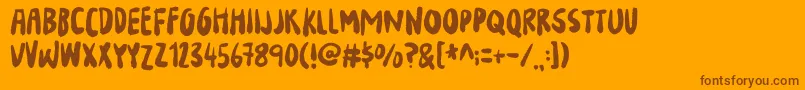 YourFlamesDemo Font – Brown Fonts on Orange Background