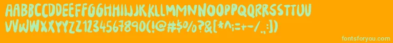 YourFlamesDemo Font – Green Fonts on Orange Background