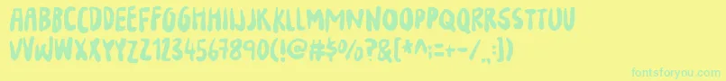 YourFlamesDemo Font – Green Fonts on Yellow Background