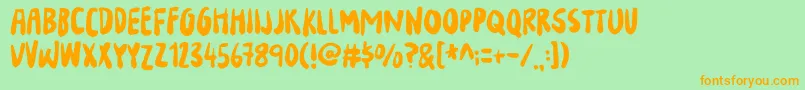 YourFlamesDemo Font – Orange Fonts on Green Background