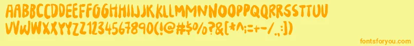 YourFlamesDemo Font – Orange Fonts on Yellow Background