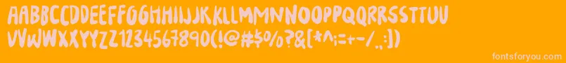 YourFlamesDemo Font – Pink Fonts on Orange Background