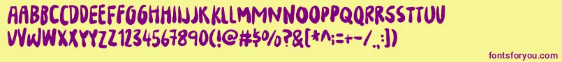 YourFlamesDemo Font – Purple Fonts on Yellow Background
