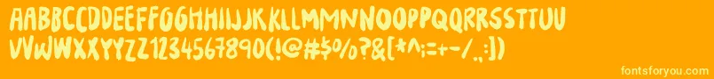 YourFlamesDemo Font – Yellow Fonts on Orange Background