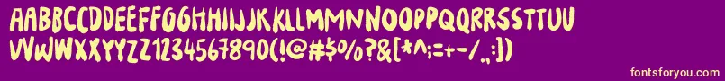YourFlamesDemo Font – Yellow Fonts on Purple Background