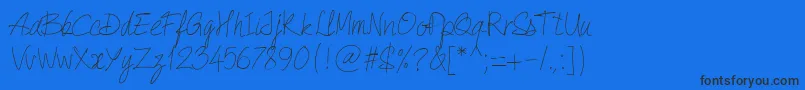 PwQuickWrite Font – Black Fonts on Blue Background